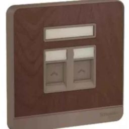 Schneider Electric AvatarOn E8332RJS5_WD 2 Data Sockets RJ45 Cat5E Shuttered Wood-picture-2