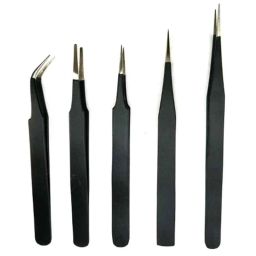 Aadvay 5 Pcs Stainless Steel Powder Coated Finish Non Magnetic ESD Tweezer Set-picture-43