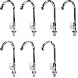 Spazio Oreo Stainless Steel Chrome Finish Swan Neck Basin Tap With Flange (Pack of 7)-picture-37