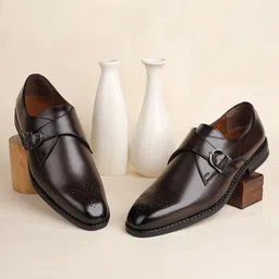 louis stitch Brown Formal Monk Strap Shoes for Men (SXSM) - UK 11 Outdoors For Men-picture-33