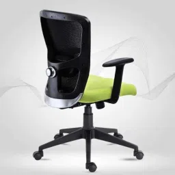 HUMAN METHOD VIBE MB-PLUS Medium Back Nylon Black &a; Green Executive Chair with Adjustable Lumber Support, HMVS02-EL-image-20