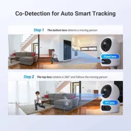 EZVIZ H7C Dual 2k Lens Pan-Tilt Smart Wi-Fi Camera with 2 Way Calling, 360 deg Panoramic View, Color Night Vision &a; SD Card Support Upto 512GB image 3