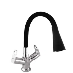 Zoie Orneo Brass Black Chrome Finish Dual Flow Basin Mixer with Swivel Spout, Z31044-picture-23