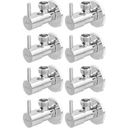 Tisto FLT Brass Silver Chrome Finish Wall Mounted Angle Valve with Wall Flange (Pack of 8)-image-5