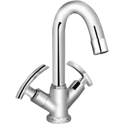IRIS C-2 Brass Chrome Finish Silver Center Hole Basin Mixer-image-53