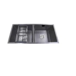 Rigwell Lifetime 37x18x10 inch Black Finish Stainless Steel Double Bowl Kitchen Sink-image-73