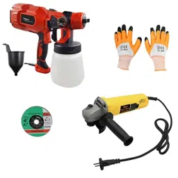 Hillgrove HGCM45M1 DIY 550W Angle Grinder, Gloves, Paint Sprayer Gun Machine &a; Cutting Wheel Set-48