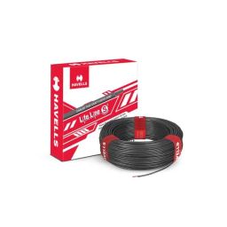 Havells Life Line 4 Sqmm Black Single Core FR PVC Copper Insulated Flexible Cable, Length: 90 m-88