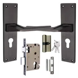 ATOM 230mm Alloy Steel Black Matt Finish Mortise Door Lock Set, MH-O54-CY-BLK-BSK-image-3