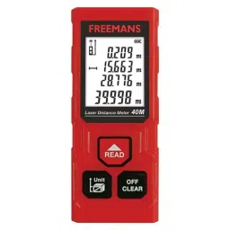 Freemans 40m Laser Distance Meter with Area, Volume, Pythagorean Measurement &a; Self-Calibration Function, PROECO-L40-23