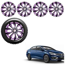 Auto Pearl 4 Pcs 15 inch Black Voilet ABS Press Type Hubcap Wheel Cover Set with Retention Ring for Maruti Suzuki Ciaz2018-38