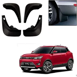 Auto Pearl 4 Pcs ABS Black Front &a; Rear Cup Type Mud Flaps Car Splash Guard Set for Mahindra XUV 300-34