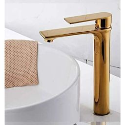Aquieen Marino Brass Gold Extended Body Tall Pillar Cock Basin Tap-picture-7