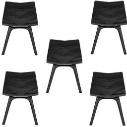 Regent Diamond Shell Plastic Black Chair (Pack of 5)-35
