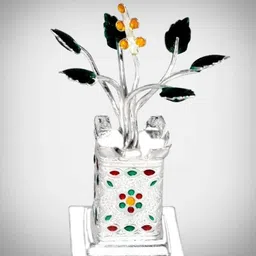 shreenath Solid Chandi / Silver Tulsi Small Plant for Home/Office for Pooja_I42 Decorative Showpiece - 7 cm-picture-16