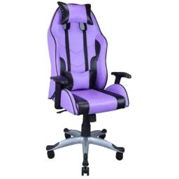 Sunview PU Leather Purple &a; Black Gaming Chair with Neck &a; Back Comfort-25