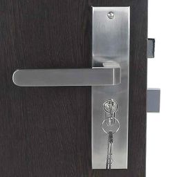 Handle Waala LB303-CYS-BSK 8 inch 60mm Stainless Steel Silver Cylindrical Plate Both Side Key Mortise Door Lock Set-image-67