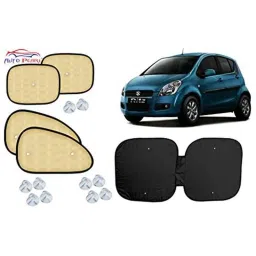 Auto Pearl 6 Pcs PVC &a; Mesh Beige Window, Front &a; Rear Sun Shade Set for Maruti Suzuki Ritz Type 1-picture-10