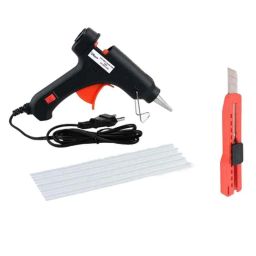Hillgrove HGCM279M1 20W Electric Hot Melt Glue Gun with 5 Pcs Glue Stick &a; Utility Knife for Craft, Art &a; Decoration Work, HGCM540-7