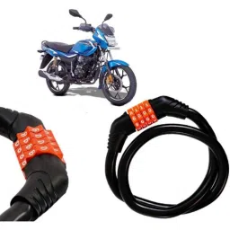 Auto Pearl Black &a; Orange 4 Digit Anti-Theft Combination Number Lock for Platina 110-picture-21