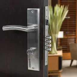 Saze 10 inch Stainless Steel Matt Finish Cylindrical Plate One Side Key Mortise Door Lock Handle Set with 3 Keys, MG-1105-image-80