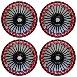 Prigan 4 Pcs 14 inch Polypropylene Black &a; Red Wheel Cover Set for Fiat Linea, Hunter Black Red 14-picture-33