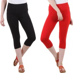 Cotton Lycra plain capri for women,capri for ladies Women Red, Black Capri-image-45