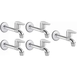 Senkiddpro Stainless Steel Chrome Finish Wall Mounted Long Body Tap (Pack of 5)-image-26