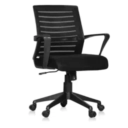 Da URBAN Bella Black Mid Back Mesh Revolving Ergonomic Chair with Armrest-picture-15