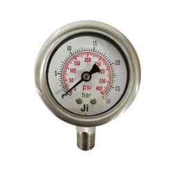 Japsin Instrumentation 0-28Bar Pressure Gauge with Dual Scale 400 PSI, Connection: 1/4 inch, JI-IPG-2019-42