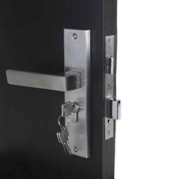 Homexpert LB10003-CYS-BSK 8 inch 60mm Stainless Steel Silver Cylindrical Plate Both Side Key Mortise Door Lock Set-image-32