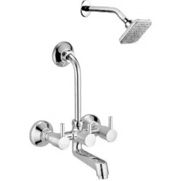 Prestige Dove 2 Pcs Brass Chrome Finish Wall Mixer &a; Dolphin Shower Head Set-picture-33