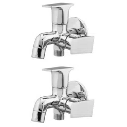 Drizzle Swift 2 Pcs 2 in 1 Brass Chrome Finish Silver Bib Cock Set, ABC2IN1SWIFT2-16