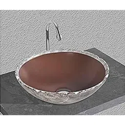Uken (Pari-503) Imported Luxury European Style Designing Bathroom Sink/Wash Basin/Table Top (Pari-503) Brown-image-7