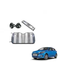 Kozdiko Aluminium Foil UV Protection Silver Windshield Sun Shade for Hyundai Elite I20-picture-1