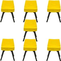 Regent Diamond Shell Plastic Black &a; Yellow Chair (Pack of 7)-32