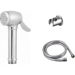 Prestige Flora Brass Chrome Finish Health Faucet with Flexible 1m Stainless Steel Tube &a; Wall Hook-picture-39