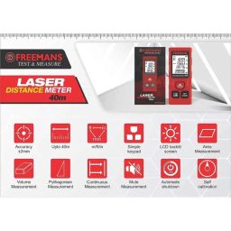 Freemans 40m Laser Distance Meter with Area, Volume, Pythagorean Measurement &a; Self-Calibration Function, PROECO-L40 image 4