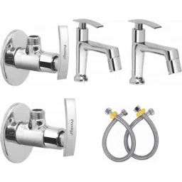 Prestige Passion 3 Pcs Brass Chrome Finish Angle Cock, Connection Pipe &a; Pillar Cock Set-image-85