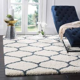 Carpetify 3x5ft Ivory &a; Slate Blue Fur Shaggy Rug Carpet, 0609YJ2PBRI-picture-25