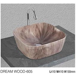 Uken (Dream Wood-605) Imported Luxury European Style Designing Bathroom Sink/Wash Basin/Table Top (Dream Wood-605) Brown-image-50