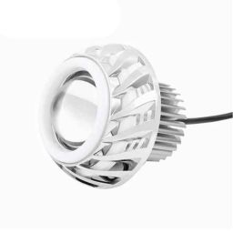 AllExtreme 10W High Intensity Blue &a; Red LED Dual Ring COB LED Headlight with Hi &a; Low Beam for All Bikes, AX-PRO1-46