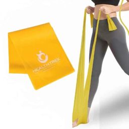 Healthtrek 0.4mm Medium Yellow Fitness Resistance Band for Physiotherapy, 2023FRB04MM-image-46