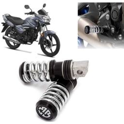 Auto Pearl 2 Pcs Steel Black Foot Rest Spring Coiled Set for Shine-11