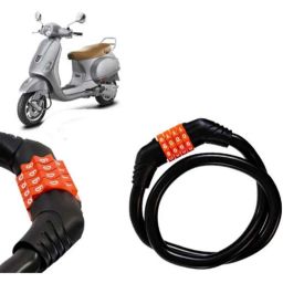 Auto Pearl Black &a; Orange 4 Digit Anti-Theft Combination Number Lock for VXL BS6-picture-36
