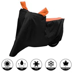 AllExtreme S-7017 Universal Full Bike Body Cover Water Resistant Dustproof Rustproof Two Wheeler Body Cover For Indoor Outdoor Protection (Black &a; Orange, Small)-image-61
