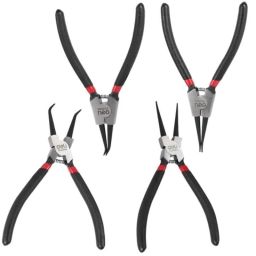Deli DL104407 4 Pcs 7 inch Chrome Vanadium Steel Black Internal &a; External Circlip Pliers Set with Bent Nose Tip-30