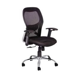 Mango Blossom Brisbane Medium Back Mesh Black Office Chair-37