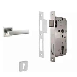 Dorset ML Series Elmo Stainless Steel Silver Chrome Finish Door Handle Lock Set with Mortise Latch-image-60