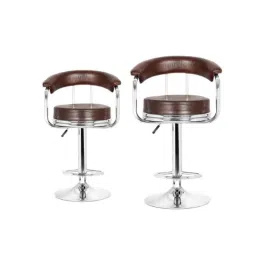 Da Urban Melcon Brown Height Adjustable Revolving Bar Stool Chair (Pack of 2)-picture-45